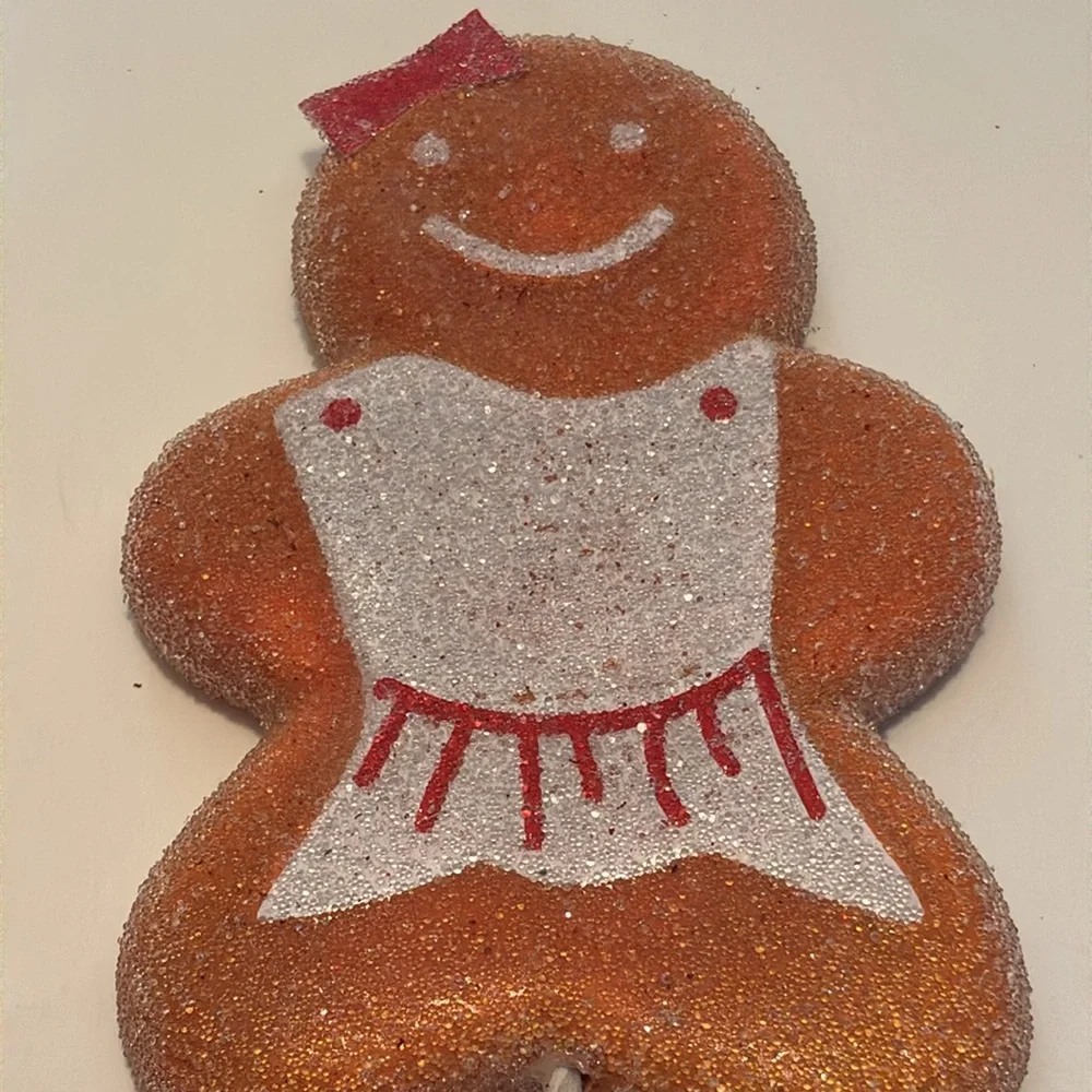 Gingerbread Man Picks Set of 13 Gingerbread Cookie Floral Tree Piks Glittery NWT